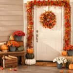 Autumn's Splendor - Mixed Maple Leaf, Eucalyptus, & Wheat Grass Fall Front Door Wreath - Image 2