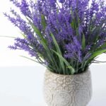 Herbs de Provence - French Lavender, Mint, & Rosemary Faux Plant Arrangement in Concrete Pot - Image 3