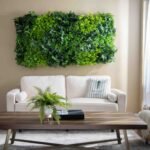 Large Lush Mixed Greens Botanical Garden Square Faux Living Wall Panel with Boxwood, Ivy, Eucalyptus & Fern - Image 2