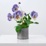 Lifelike Pansy Faux Floral Arrangement Houseplant in Galvanized Metal Tin - 5 Colors - Image 7