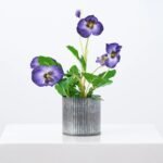 Lifelike Pansy Faux Floral Arrangement Houseplant in Galvanized Metal Tin - 5 Colors - Image 12