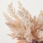 Pampas Grass Pumpkin Centerpiece on Birch Disc Fall Floral Decor Arrangement - Available In 2 Colors - Image 2