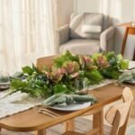 Garden of Eden - Grapevine Foliage, Mixed Wild Greenery & Decorative Kale Flat Centerpiece Swag Arrangement