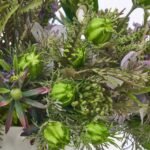 Lavender & Purple Thistle Blooming Spring Arrangement in Bubble Pot - Image 2
