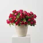 Faux Fuchsia Backyard Peony Bush Outdoor Urn Filler Spring Summer Arrangement