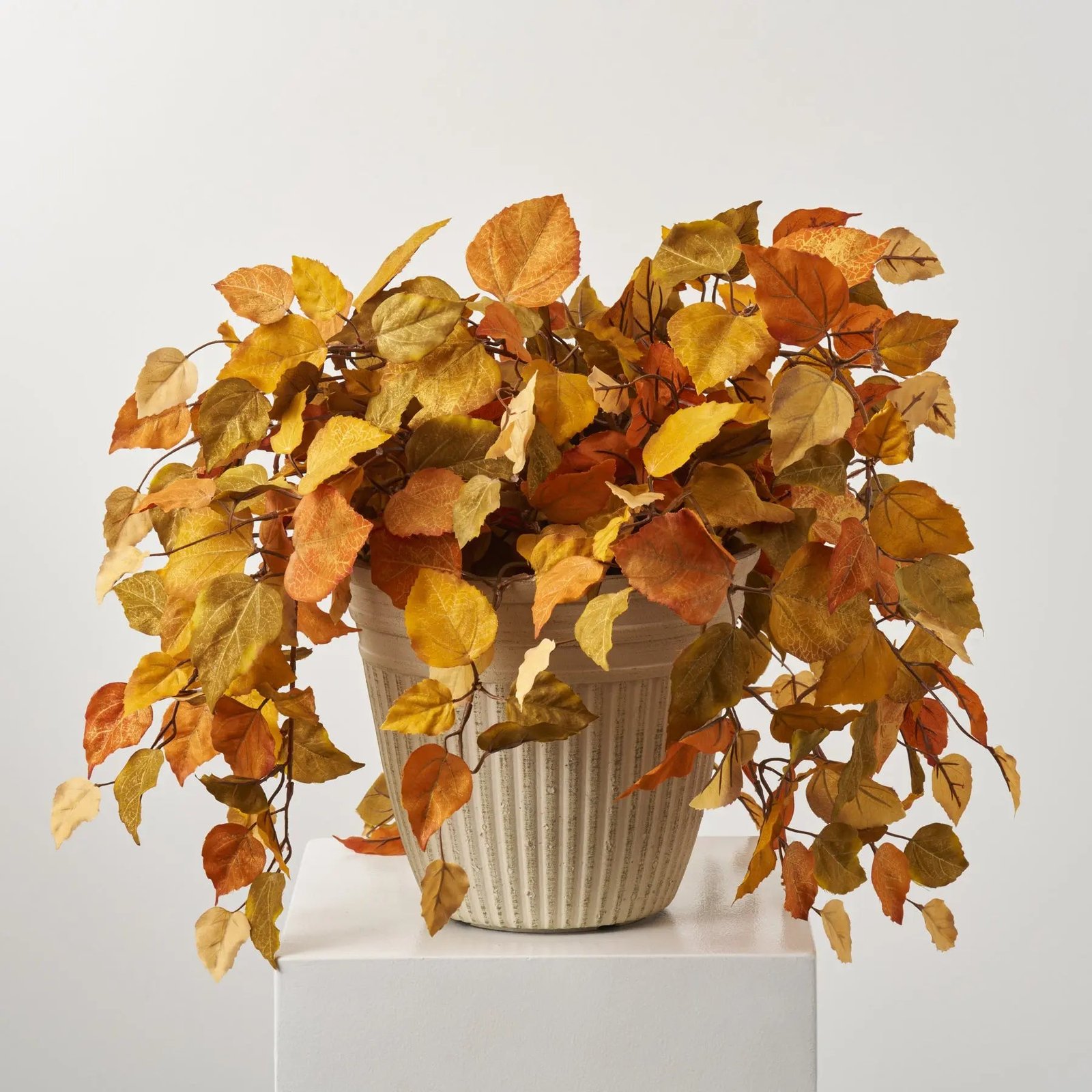 AR1886MixedGold_Rust_FallGreenAspenLeafFoliageinMediumPotDropinUrnFillerArrangement_1 Mixed Gold, Rust & Fall Green Aspen Leaf Foliage in Medium Pot Drop in Urn Filler Arrangement - Image 1