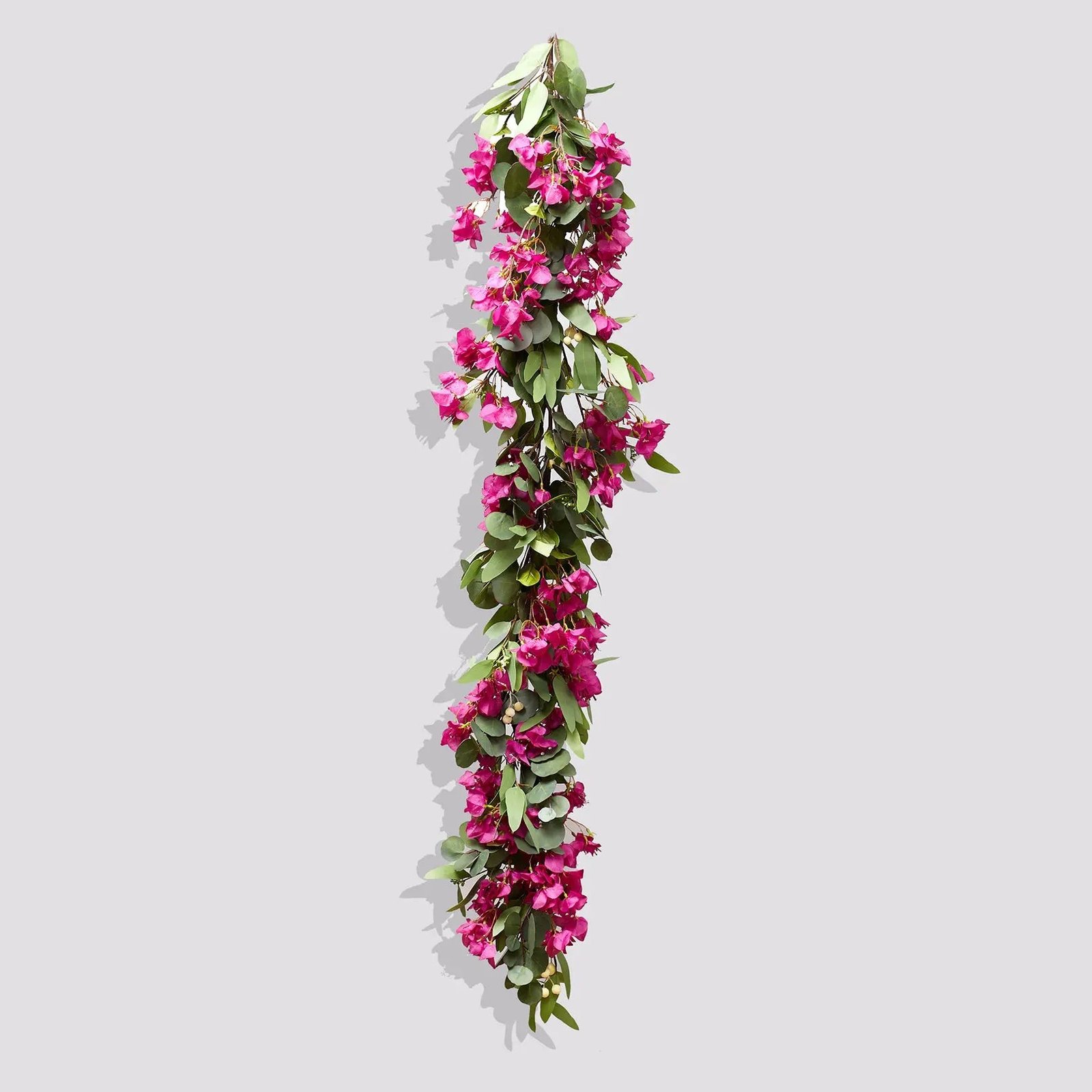 Pink/Purple Bougainvillea & Needle leaf Eucalyptus Spring Summer Garland Table Runner - Image 4