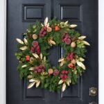 Della Robbia Style Christmas Holiday Wreath with Gold Metallic Bay Leaf, Sugar Fruit & Beaded Red Crabapple - Image 3