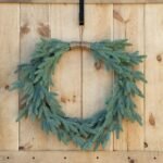 Down Swept Winter Holiday Evergreen Douglass Fir Tree Greens Christmas Front Door Wreath with 5 Jute Rope Hanger - Image 4