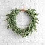 Down Swept Winter Holiday Evergreen Douglass Fir Tree Greens Christmas Front Door Wreath with 5 Jute Rope Hanger