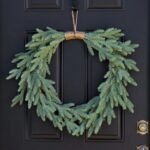 Down Swept Winter Holiday Evergreen Douglass Fir Tree Greens Christmas Front Door Wreath with 5 Jute Rope Hanger - Image 2