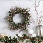 Variegated Holly Berry Christmas Holiday Wreath on Wispy Birch Twig Base - Image 3