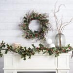 Variegated Holly Berry Christmas Holiday Wreath on Wispy Birch Twig Base - Image 4