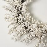 Waterproof Winter White Pearl Berry Christmas Holiday Front Door Wreath - Image 3