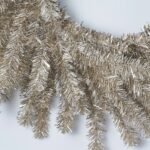 Silver & Gold Metallic Soft Touch Tinsel Wreath Glitzy New Year's Holiday Party Mantel Decor - Image 3