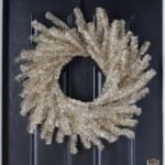 Silver & Gold Metallic Soft Touch Tinsel Wreath Glitzy New Year's Holiday Party Mantel Decor - Image 2