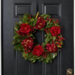 Holiday Affair - Real Touch Magnolia Leaf, Burgundy Hydrangea, Red Peony & Winterberry Front Door Christmas Wreath - Image 3
