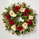 Magnolia Majesty Front Door Christmas Wreath Holiday Wall Decor - Image 3