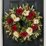 Magnolia Majesty Front Door Christmas Wreath Holiday Wall Decor - Image 5