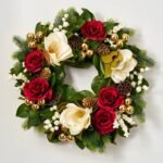 Magnolia Majesty Front Door Christmas Wreath Holiday Wall Decor - Image 4