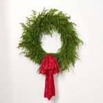 Norfolk Collection - Real Touch Norfolk Pine Front Door Christmas Holiday Winter 30 Wreath with 3 Bow Options