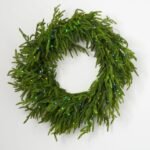 Twinkling Norfolk - Dual Pre-Lit Multicolored & White Real Touch Greenery Norfolk Christmas Holiday Wreath - 30 - Image 2