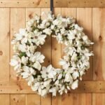 Classic Real Touch Blooming White Magnolia Bud All Seasons Extra Large Door Wreath - 36