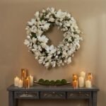 Classic Real Touch Blooming White Magnolia Bud All Seasons Extra Large Door Wreath - 36 - Image 3