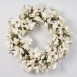 Classic Real Touch Blooming White Magnolia Bud All Seasons Extra Large Door Wreath - 36 - Image 4