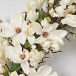 Classic Real Touch Blooming White Magnolia Bud All Seasons Extra Large Door Wreath - 36 - Image 2