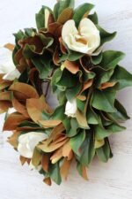 Classic Real Touch White Magnolia All Seasons Front Door Wreath  24 - Image 5