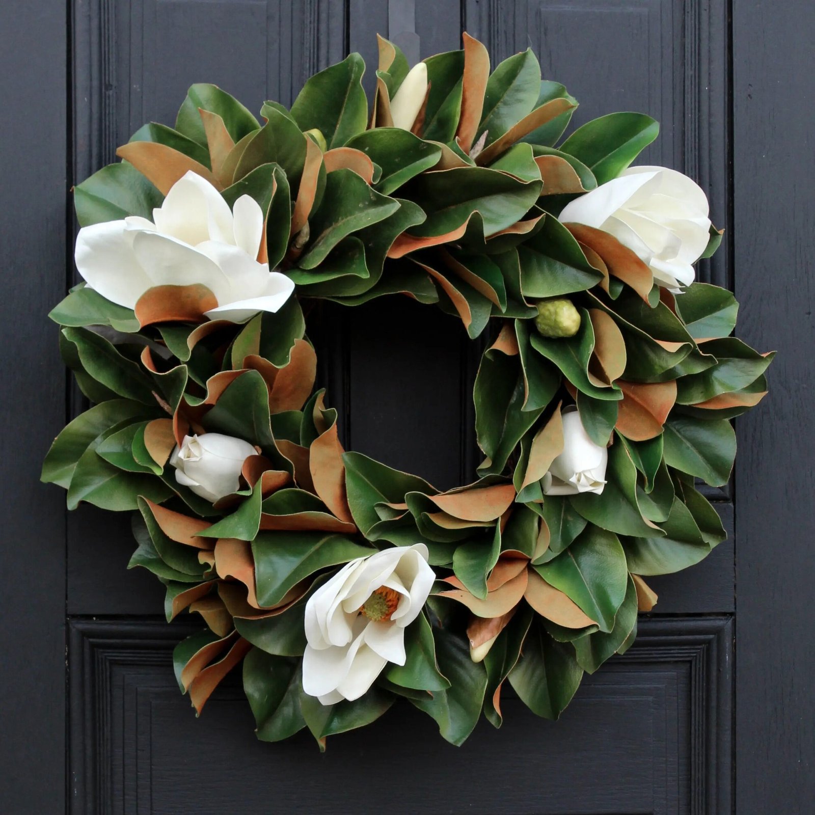 Classic_Real_Touch_White_Magnolia_All_Seasons_Front_Door_Wreath_4 Classic Real Touch White Magnolia All Seasons Front Door Wreath 24 - Image 1