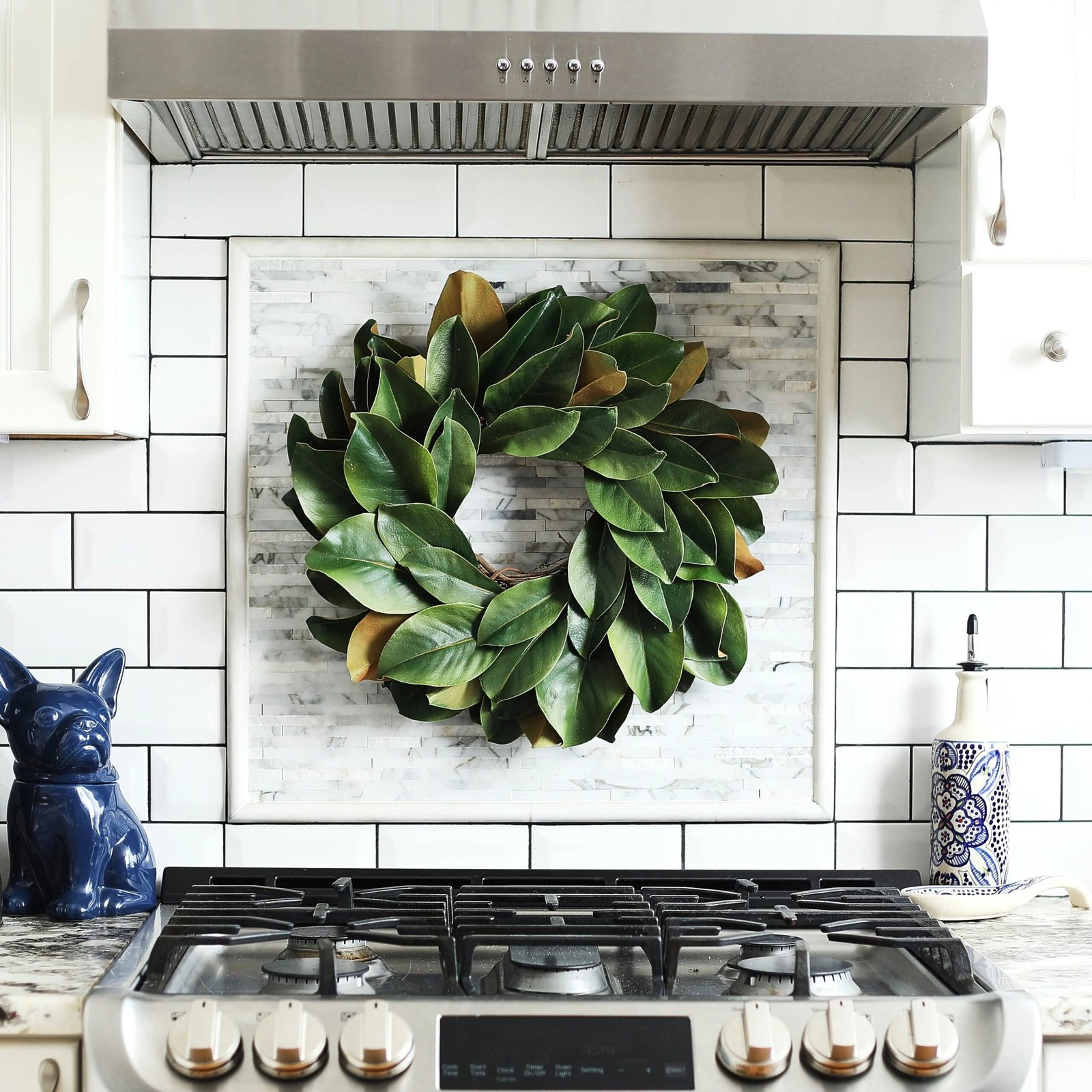 D69A3963 Real Touch Magnolia Leaf Mini Wreath or Candle Wreath Centerpiece - Image 1