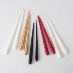 Hand-Dipped Skinny Taper Luxury Wax Candle  - White - Image 4
