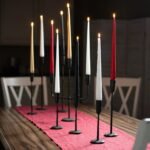 Hand-Dipped Skinny Taper Luxury Wax Candle  -  Midnight Black - Image 2