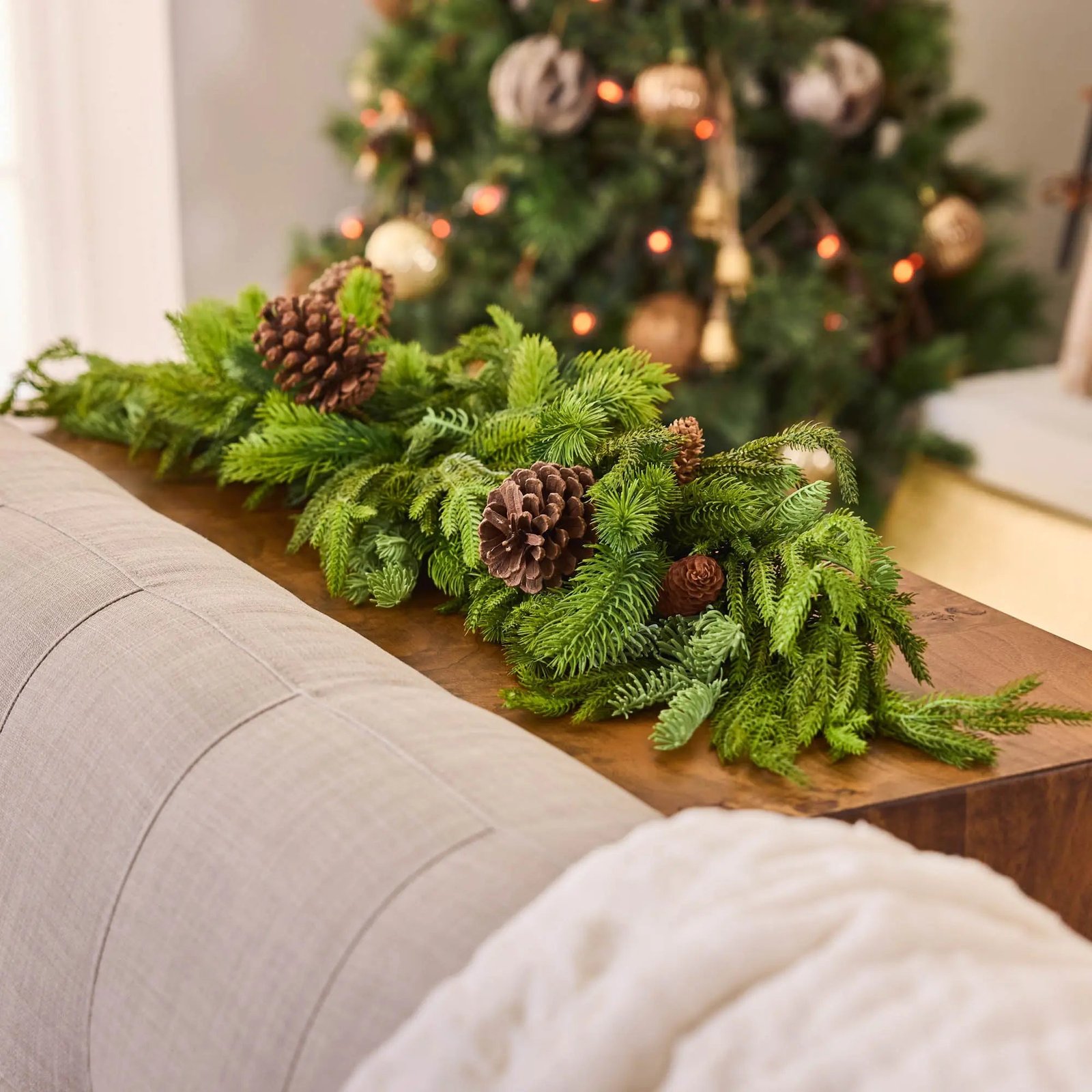 DarbyCreek_Holiday_24_1358_copy_1 Real Touch Norfolk, Spruce & Juniper Christmas Front Door Holiday Table Swag - Image 1
