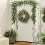 Frosted Eucalyptus, Metallic Blue Tinsel Berry & Frosted Long Needle Pine Christmas Front Door Wreath - Image 4