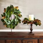 Real Touch Magnolia Leaf Mini Wreath or Candle Wreath Centerpiece - Image 6