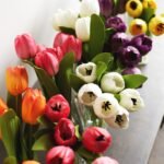 Real Touch Tulip Spring Floral Arrangement in Glass Rectangle Vase - 5 Color Options Available - Image 15