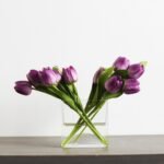 Real Touch Tulip Spring Floral Arrangement in Glass Rectangle Vase - 5 Color Options Available - Image 4