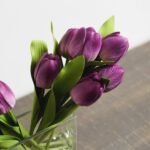 Real Touch Tulip Spring Floral Arrangement in Glass Rectangle Vase - 5 Color Options Available - Image 5