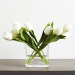 Real Touch Tulip Spring Floral Arrangement in Glass Rectangle Vase - 5 Color Options Available - Image 13