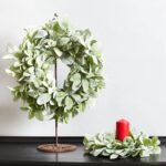 Mint Green Fuzzy Lamb's Ear Mini Wreath or Candle Wreath Centerpiece