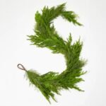 Deluxe Real Touch Winter Greenery with Cypress, Norfolk & Pine Christmas Mantel Garland Holiday Table Runner