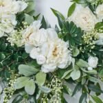White Peony, Ranunculus, Lamb's Ear, & Pepperberry Everyday Spring Front Door Wreath - Image 2