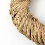 All Season Wrapped Natural Jute Raffia Everyday Mini Wreath with Bow Option - Image 2