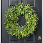 Real Touch Silver Dollar Eucalyptus, Variegated Smilax & Boston Fern Everyday Greenery Front Door Wreath