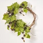 Rustic Vineyards - Grape Leaf Vine & Wild Blackberry on Twisted Broad Vine Wreath Base - Image 2