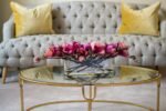 White or Fuchsia Magnolia Blooms Floral Centerpiece Water Illusion Arrangement in Oval Vase - Image 5