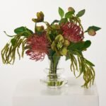 Jungle Breeze - Red Pincushion Protea, Green Helleborus & Amaranthus Everyday Fall Floral Arrangement